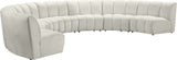 Infinity Velvet / Engineered Wood / Foam Contemporary Cream Velvet 7pc. Modular Sectional - 183" W x 104" D x 33" H