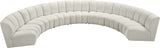 Infinity Velvet / Engineered Wood / Foam Contemporary Cream Velvet 7pc. Modular Sectional - 183" W x 104" D x 33" H