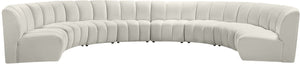 Infinity Velvet / Engineered Wood / Foam Contemporary Cream Velvet 8pc. Modular Sectional - 183" W x 124" D x 33" H