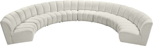 Infinity Velvet / Engineered Wood / Foam Contemporary Cream Velvet 8pc. Modular Sectional - 183" W x 124" D x 33" H