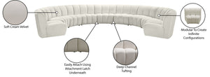 Infinity Velvet / Engineered Wood / Foam Contemporary Cream Velvet 9pc. Modular Sectional - 183" W x 142" D x 33" H