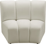 Infinity Velvet / Engineered Wood Contemporary Cream Velvet Modular Chair - 43" W x 36" D x 33" H