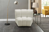 Infinity Velvet / Engineered Wood Contemporary Cream Velvet Modular Chair - 43" W x 36" D x 33" H