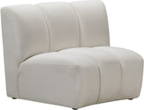 Infinity Velvet / Engineered Wood Contemporary Cream Velvet Modular Chair - 43" W x 36" D x 33" H