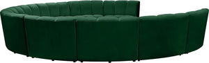 Infinity Velvet / Engineered Wood / Foam Contemporary Green Velvet 10pc. Modular Sectional - 183" W x 157" D x 33" H