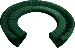 Infinity Velvet / Engineered Wood / Foam Contemporary Green Velvet 11pc. Modular Sectional - 183" W x 171" D x 33" H