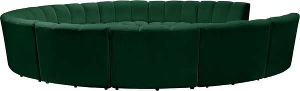 Infinity Velvet / Engineered Wood / Foam Contemporary Green Velvet 11pc. Modular Sectional - 183" W x 171" D x 33" H