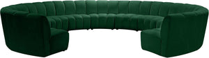 Infinity Velvet / Engineered Wood / Foam Contemporary Green Velvet 11pc. Modular Sectional - 183" W x 171" D x 33" H
