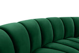Infinity Velvet / Engineered Wood / Foam Contemporary Green Velvet 11pc. Modular Sectional - 183" W x 171" D x 33" H