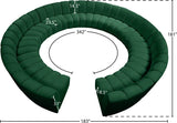 Infinity Velvet / Engineered Wood / Foam Contemporary Green Velvet 12pc. Modular Sectional - 183" W x 181" D x 33" H