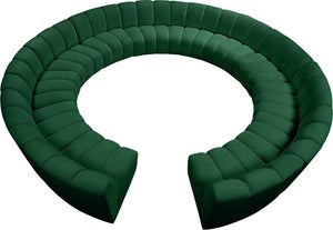 Infinity Velvet / Engineered Wood / Foam Contemporary Green Velvet 12pc. Modular Sectional - 183" W x 181" D x 33" H