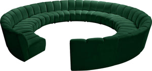 Infinity Velvet / Engineered Wood / Foam Contemporary Green Velvet 12pc. Modular Sectional - 183" W x 181" D x 33" H