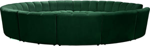 Infinity Velvet / Engineered Wood / Foam Contemporary Green Velvet 12pc. Modular Sectional - 183" W x 181" D x 33" H