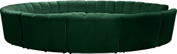 Infinity Velvet / Engineered Wood / Foam Contemporary Green Velvet 12pc. Modular Sectional - 183" W x 181" D x 33" H