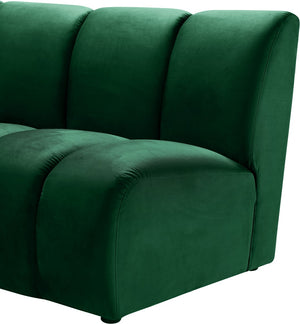 Infinity Velvet / Engineered Wood / Foam Contemporary Green Velvet 12pc. Modular Sectional - 183" W x 181" D x 33" H