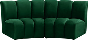Infinity Velvet / Engineered Wood Contemporary Green Velvet 2pc. Modular Sectional - 83" W x 41" D x 33" H