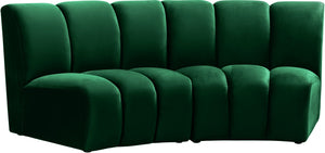 Infinity Velvet / Engineered Wood Contemporary Green Velvet 2pc. Modular Sectional - 83" W x 41" D x 33" H