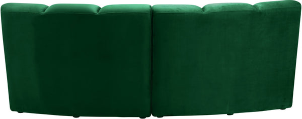 Infinity Velvet / Engineered Wood Contemporary Green Velvet 2pc. Modular Sectional - 83" W x 41" D x 33" H