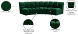 Infinity Velvet / Engineered Wood Contemporary Green Velvet 3pc. Modular Sectional - 119" W x 48" D x 33" H