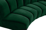 Infinity Velvet / Engineered Wood Contemporary Green Velvet 3pc. Modular Sectional - 119" W x 48" D x 33" H