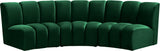 Infinity Velvet / Engineered Wood Contemporary Green Velvet 3pc. Modular Sectional - 119" W x 48" D x 33" H