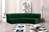 Infinity Velvet / Engineered Wood Contemporary Green Velvet 3pc. Modular Sectional - 119" W x 48" D x 33" H