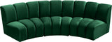 Infinity Velvet / Engineered Wood Contemporary Green Velvet 3pc. Modular Sectional - 119" W x 48" D x 33" H