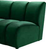 Infinity Velvet / Engineered Wood Contemporary Green Velvet 3pc. Modular Sectional - 119" W x 48" D x 33" H