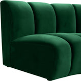 Infinity Velvet / Engineered Wood Contemporary Green Velvet 3pc. Modular Sectional - 119" W x 48" D x 33" H