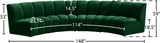 Infinity Velvet / Engineered Wood Contemporary Green Velvet 4pc. Modular Sectional - 148" W x 59" D x 33" H