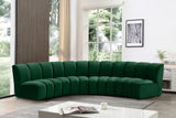 Infinity Velvet / Engineered Wood Contemporary Green Velvet 4pc. Modular Sectional - 148" W x 59" D x 33" H