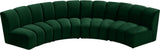 Infinity Velvet / Engineered Wood Contemporary Green Velvet 4pc. Modular Sectional - 148" W x 59" D x 33" H