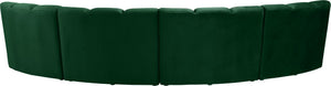 Infinity Velvet / Engineered Wood Contemporary Green Velvet 4pc. Modular Sectional - 148" W x 59" D x 33" H