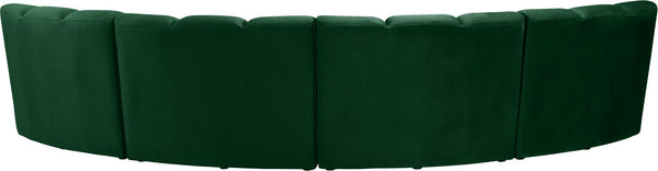 Infinity Velvet / Engineered Wood Contemporary Green Velvet 4pc. Modular Sectional - 148" W x 59" D x 33" H