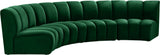 Infinity Velvet / Engineered Wood Contemporary Green Velvet 4pc. Modular Sectional - 148" W x 59" D x 33" H