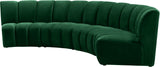 Infinity Velvet / Engineered Wood Contemporary Green Velvet 4pc. Modular Sectional - 148" W x 59" D x 33" H