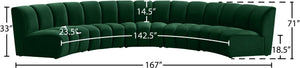 Infinity Velvet / Engineered Wood Contemporary Green Velvet 5pc. Modular Sectional - 167" W x 71" D x 33" H