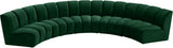 Infinity Velvet / Engineered Wood Contemporary Green Velvet 5pc. Modular Sectional - 167" W x 71" D x 33" H