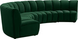 Infinity Velvet / Engineered Wood Contemporary Green Velvet 5pc. Modular Sectional - 167" W x 71" D x 33" H