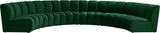 Infinity Velvet / Engineered Wood Contemporary Green Velvet 6pc. Modular Sectional - 174" W x 85" D x 33" H