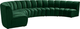 Infinity Velvet / Engineered Wood Contemporary Green Velvet 6pc. Modular Sectional - 174" W x 85" D x 33" H