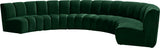 Infinity Velvet / Engineered Wood Contemporary Green Velvet 6pc. Modular Sectional - 174" W x 85" D x 33" H