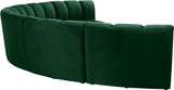 Infinity Velvet / Engineered Wood Contemporary Green Velvet 6pc. Modular Sectional - 174" W x 85" D x 33" H