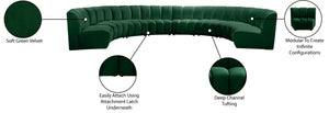Infinity Velvet / Engineered Wood / Foam Contemporary Green Velvet 8pc. Modular Sectional - 183" W x 124" D x 33" H