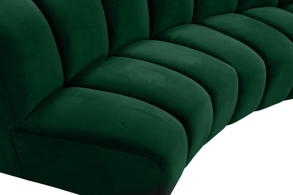 Infinity Velvet / Engineered Wood / Foam Contemporary Green Velvet 8pc. Modular Sectional - 183" W x 124" D x 33" H
