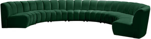 Infinity Velvet / Engineered Wood / Foam Contemporary Green Velvet 8pc. Modular Sectional - 183" W x 124" D x 33" H