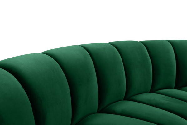 Infinity Velvet / Engineered Wood / Foam Contemporary Green Velvet 8pc. Modular Sectional - 183" W x 124" D x 33" H