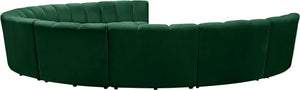 Infinity Velvet / Engineered Wood / Foam Contemporary Green Velvet 9pc. Modular Sectional - 183" W x 142" D x 33" H