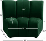 Infinity Velvet / Engineered Wood Contemporary Green Velvet Modular Chair - 43" W x 36" D x 33" H