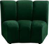 Infinity Velvet / Engineered Wood Contemporary Green Velvet Modular Chair - 43" W x 36" D x 33" H